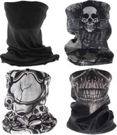Zac's Alter Ego Halswarmer/Sjaal Multi skulls, Steel skull and black Set van 4 Multicolours