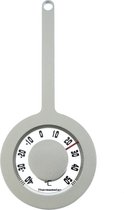 Binnen/buiten ronde thermometer grijs van aluminium 7.2 x 16 cm met zuignap -Binnen/buitenthemometers - Temperatuurmeters
