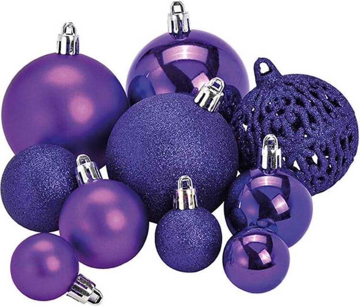 Paarse Kerstballen Plastic 2025 Mira Diandra