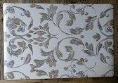 Afwasbare placemat - Hoogwaardig - Rechthoekig - 31 x 45 cm - Bloemen Grijs - Set van 4 stuks