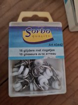 16 glijders met ringetje Sorbo