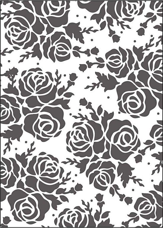 Embossing Folder , rozen, afm 13x18,5 cm, dikte 2 mm, 1 stuk