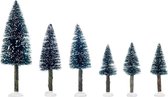 Borstel boom assorti 6 stuks | Kerst | Kerst decoratie | Kerst dorp