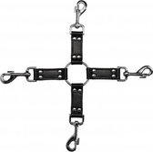 Shots - Ouch! | 4-way Leather Hogtie Cross - Black