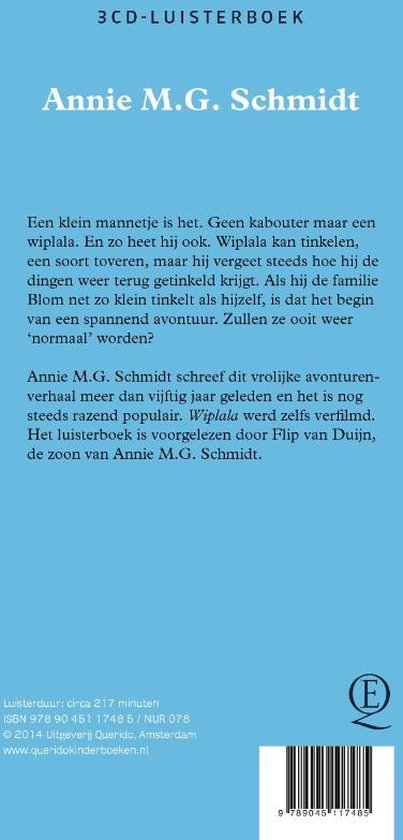 Achterkant luisterboek "Wiplala" door Annie M.G. Schmidt.