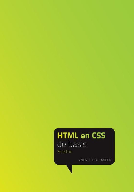 Cover van het boek 'HTML en CSS - de basis, 3e editie' van A. Hollander
