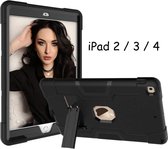 Apple iPad 2 / 3 / 4 hoesje met Kickstand Armor hoes - Zwart