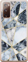 Samsung S20 FE hoesje siliconen - Marmer blauw | Samsung Galaxy S20 FE case | blauw | TPU backcover transparant