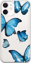 iPhone 12 mini transparant hoesje - Vlinders | Apple iPhone 12 Mini case | TPU backcover transparant