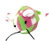 Vdm Kattenspeeltje Muis 6 X 4 Cm Textiel Roze/groen