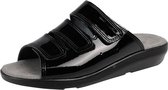Comfortabele Slipper Zwart Lak met Lederen Voetbed | BigHorn 3001 | Maat 36