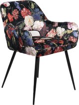 Clayre & Eef Eetkamerstoelen met Armleuning 55*59*80 cm Meerkleurig Ijzer Eetstoelen Keukenstoelen Tafelstoelen