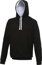 Awdis Varsity Hooded Sweatshirt / Hoodie (Jet Zwart / Arctisch Wit)