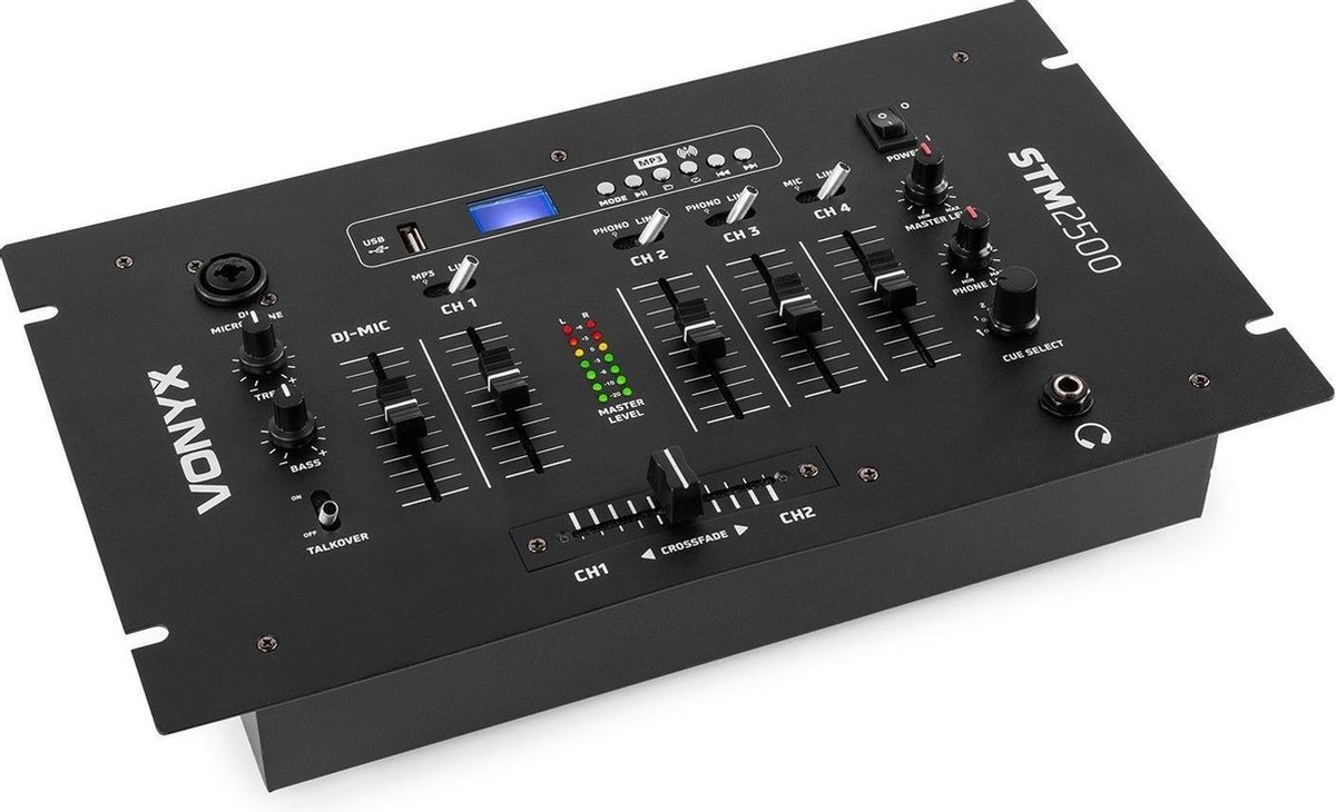 DJ Mixer met 5 Kanalen - Vonyx STM2500 - USB Speler - Bluetooth - Installatie Mengpaneel voor Kinderen en Beginners - Vonyx