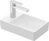 Lave-mains 360x220 mm, sans trop-plein, un trou de robinetterie à gauche, CeramicPlus, blanc alpin