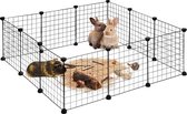 Relaxdays konijnenren - uitloop kleine dieren - DIY buitenren - uitbreidbare ren knaagdier - Pak van 12