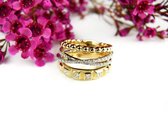 Ring in geel en wit goud gezet met diamant