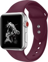 Shop4 - Bandje voor Apple Watch SE bandje 44mm - Voor Apple Watch SE 2022 Bandje - Large Siliconen Donker Paars