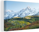 Canvas Schilderij Besneeuwde bergen in Colorado - 120x80 cm - Wanddecoratie