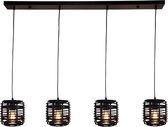 BRILLIANT Hanglamp Crosstown 4-pits hout donker / zwart Binnenverlichting, hanglampen serie | 4x A60, E27, 40W, geschikt voor normale lampen (niet inbegrepen) | A ++ | In hoogte ve
