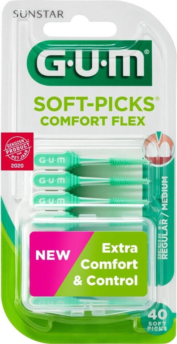 Bol.com 3x GUM Soft-Picks Comfort Flex Regular 40 stuks aanbieding
