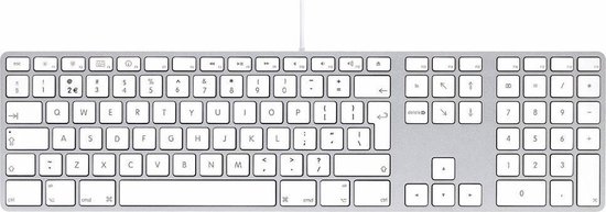 LMP – Bedraad Aluminium toetsenbord – QWERTY – Geschikt voor Apple iMac – Zilver/Wit