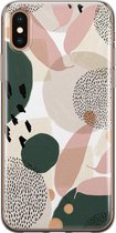 iPhone X/XS hoesje siliconen - Abstract print - Soft Case Telefoonhoesje - Print / Illustratie - Transparant, Multi