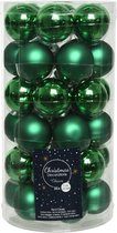 36x Kerst groene kleine glazen kerstballen 4 cm mat en glans - Kerstversiering/boomversiering kerst groen