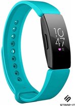 Siliconen Smartwatch bandje - Geschikt voor Fitbit Inspire / Inspire HR / Inspire 2 silicone band - turquoise - Strap-it Horlogeband / Polsband / Armband - Maat: Maat S