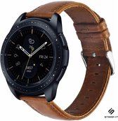 Leer Smartwatch bandje - Geschikt voor  Samsung Galaxy Watch leren band 41mm / 42mm - bruin - Strap-it Horlogeband / Polsband / Armband