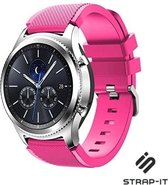 Siliconen Smartwatch bandje - Geschikt voor  Samsung Gear S3 Classic & Frontier  siliconen bandje - knalroze - Strap-it Horlogeband / Polsband / Armband