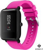 Siliconen Smartwatch bandje - Geschikt voor  Xiaomi Amazfit Bip silicone band - knalroze - Strap-it Horlogeband / Polsband / Armband