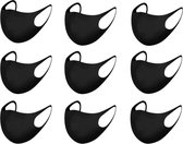9x FASHION Mondkapje - ZWART - Mondmasker - Wasbaar - Mondkapjes - Black - Facemask - Mouth mask - Herbruikbaar - Adembescherming - Mannen, Vrouwen en Kinderen - Bescherming Openba