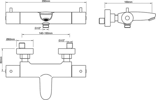 Thermostat de bain Xellanz Caral - Gunmetal