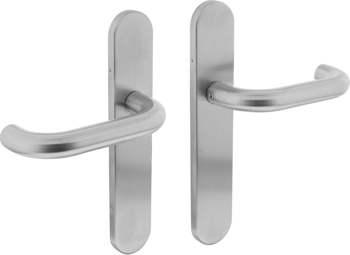 Intersteel Deurkruk Rond op op schild blind rvs geborsteld