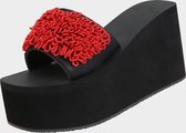 Uzurii Sandal Red Coral dames slippers, Black, maat: 41/42