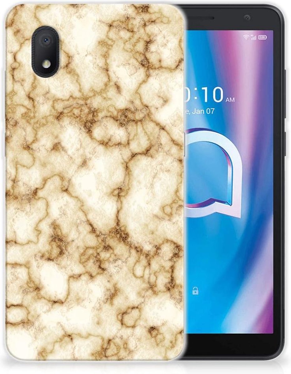 Alcatel 1B (2020) TPU Siliconen Hoesje Marmer Goud