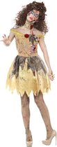 Smiffy's - Zombie Kostuum - Gevallen Gouden Zombie Fee - Vrouw - Geel - Medium - Halloween - Verkleedkleding