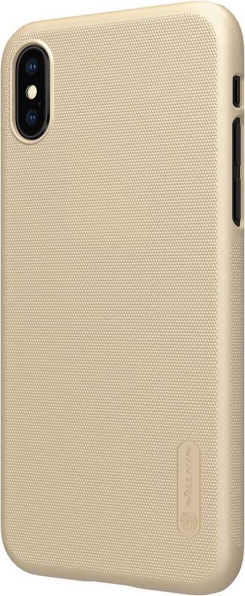 Nillkin - Geschikt voor- iPhone X Hoesje - Harde Back Case Frosted Shield Goud