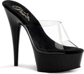 Pleaser Muiltjes met hak -39 Shoes- DELIGHT-601 US 9 Zwart/Transparant