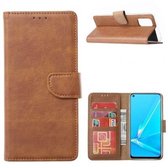 Xssive Hoesje voor Oppo A92 - Book Case - Licht Bruin