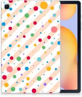 Hoesje met Tekst Geschikt voor Samsung Galaxy Tab S6 Lite | Tab S6 Lite 2022 Siliconen Back Case Dots met doorzichte zijkanten