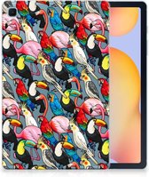 Tablet Hoes Geschikt voor Samsung Galaxy Tab S6 Lite | Tab S6 Lite 2022 Silicone Backcover Birds met transparant zijkanten