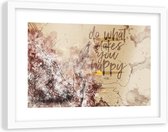 Foto in frame Do what makes you happy, 120x80, beige, premium print