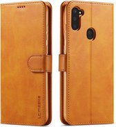 LC.IMEEKE Luxe Book Case - Geschikt voor Samsung Galaxy M11 / A11 Hoesje - Bruin