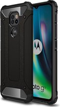 Armor Hybrid Back Cover - Motorola Moto G9 Play Hoesje - Zwart