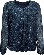 Pink Lady dames blouse LM blauw print - maat XXL