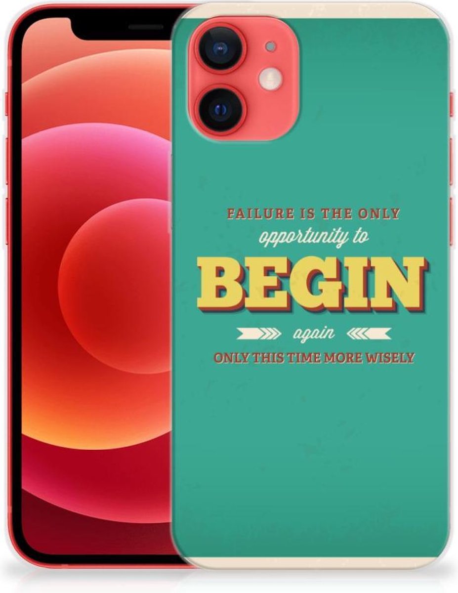iPhone 12 Mini Siliconen hoesje met naam Quote Begin