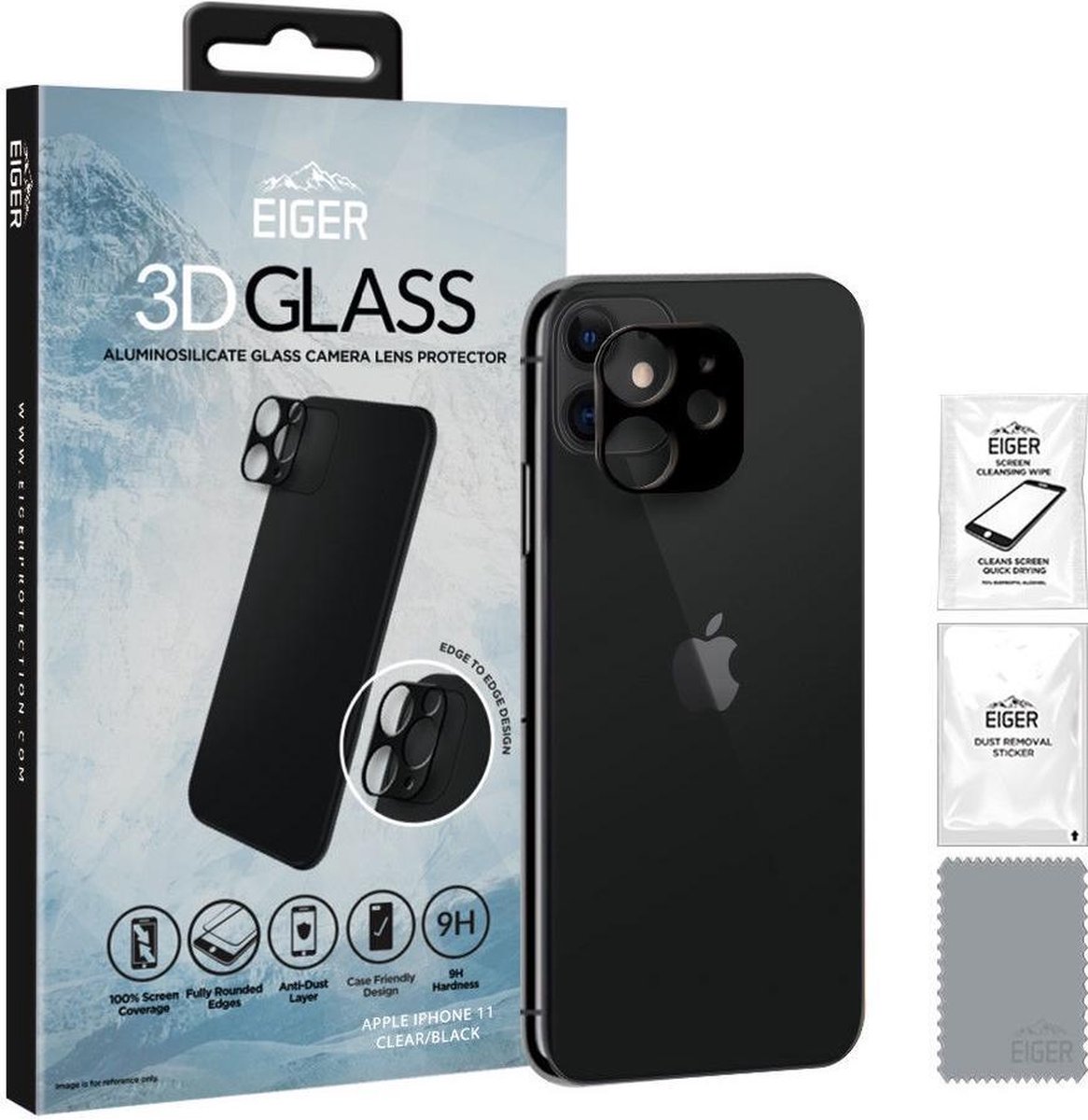 Eiger Apple iPhone 11 Camera Protector Tempered Glass 3D