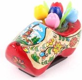 Magneet Klomp Met Tulpen Holland Rode Zool 5 Cm - Souvenir